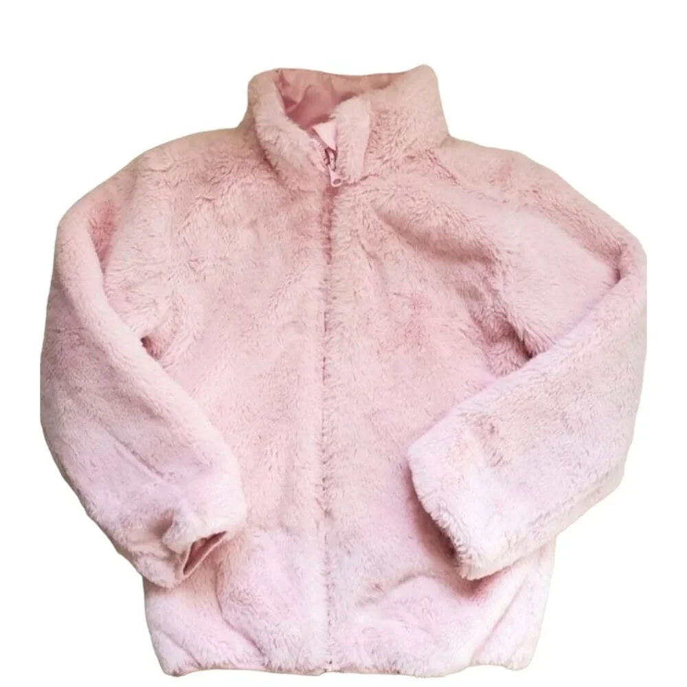 Reversible faux fur puffer teddy spring jacket